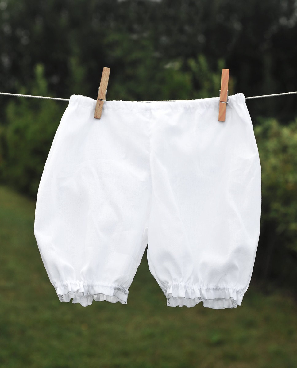 Girls white Pantaloons / Bloomers, Back to School, cotton lawn, for Baby and Toddler, Vintage Retro Style -  Custom size / color