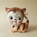 Vintage Cat Figurine Hand Painted
