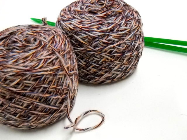 Vintage Yarn, Tweed Looking Yarn, Novelty Yarn, Brown, Crochet Thread, Knitting Supplies