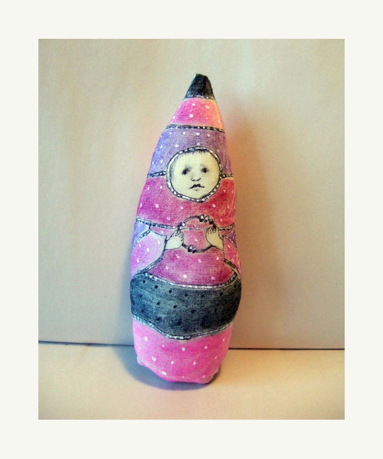 BABY in PURPLE doll  fabric textile