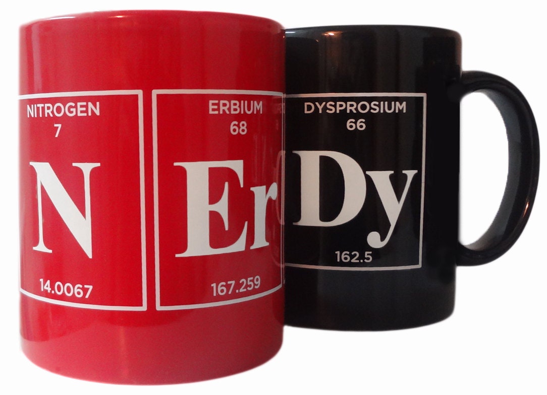 Periodic Table NERDY Coffee Cup by Periodically Inspired - Funny Nerd Gift - Now featured in CBS's The Big Bang Theory Web Store