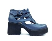 Cage Lace Up Platform Chunky Platform Ankle Boots // 6.5 - 7