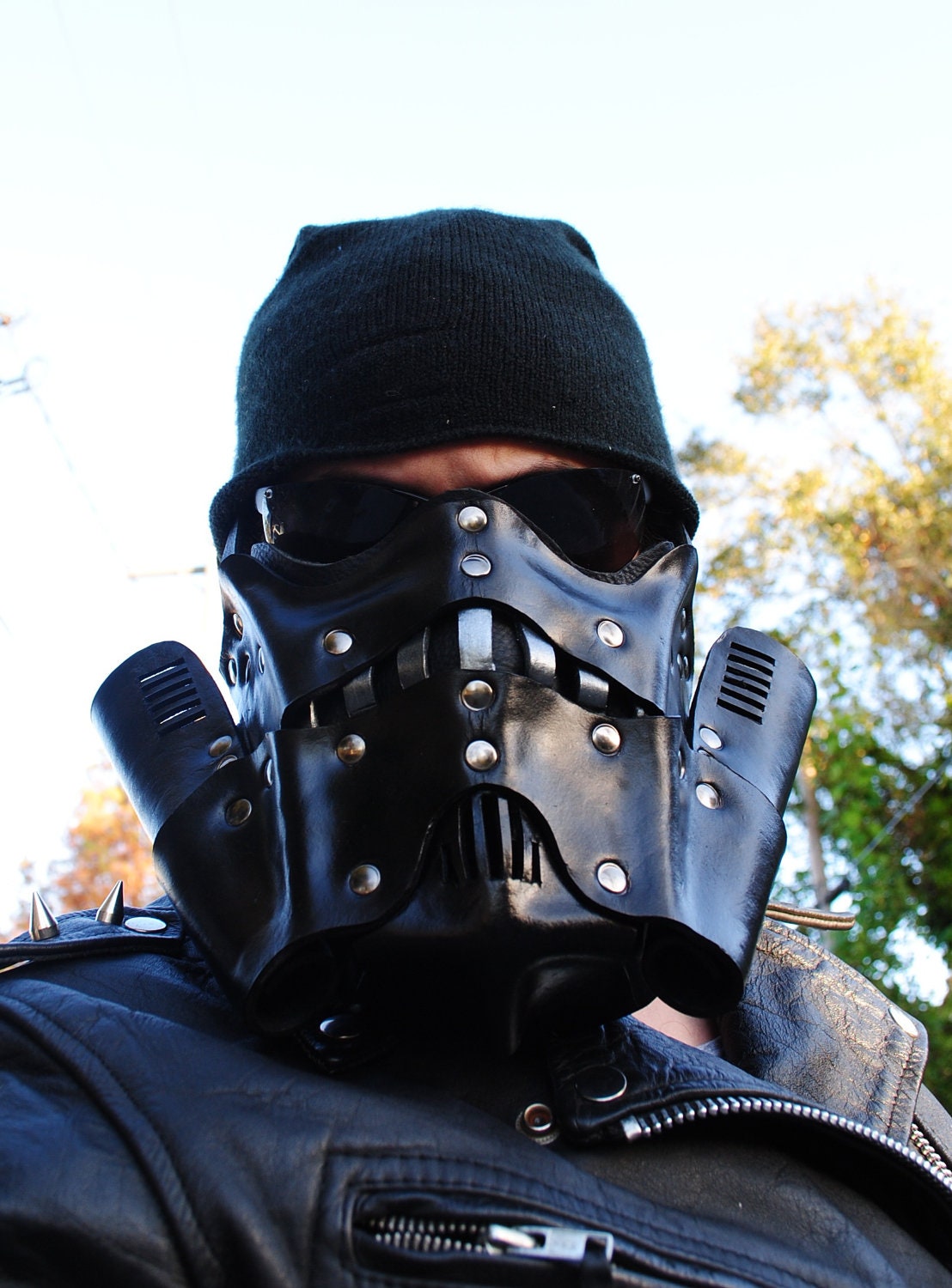 Onyx Steampunk Trooper Motorcycle Mask