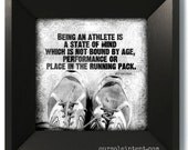 Being an Athlete  - INSPIRATIONAL 8x10 Art Print - run marathon race runner black and white sneaker digital wall decor