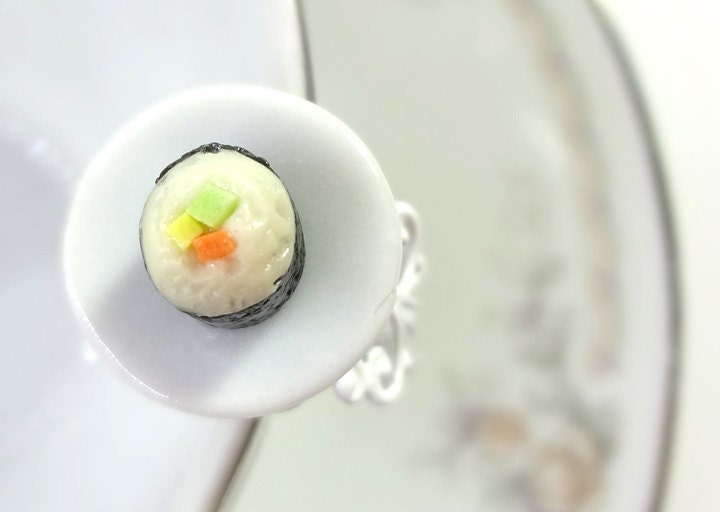 Miniature Food Sushi Roll Ring