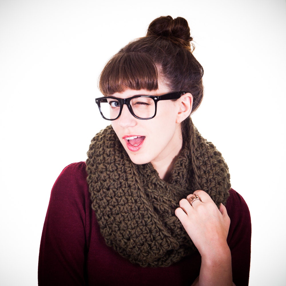 Hand Crocheted Thick Over Sized Cowl Scarf