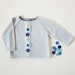 Knitted sweater in soft blue with felt flowers. 100% wool. READY TO SHIP in size 3/6 months.