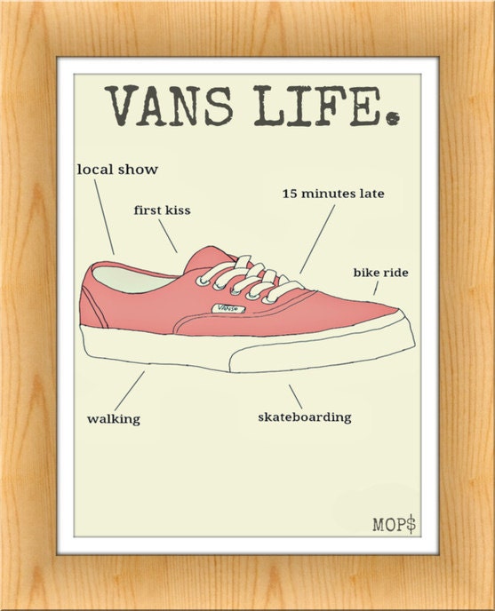 VANS LIFE 8x10" Digital Illustration High Gloss Print by MOPS
