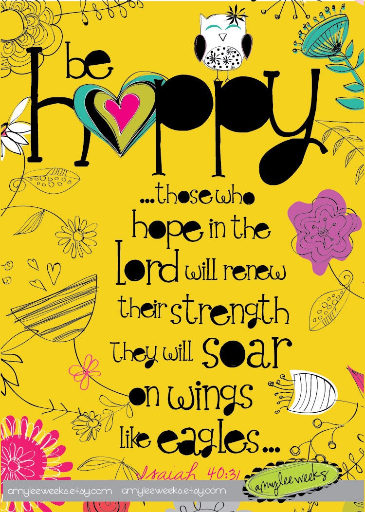Scripture art, Wise Reminders - Be Happy bible verse, Christian art print (size: 11x14)