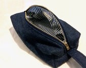 Toiletry Bag from Navy Blue Military Blanket