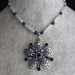 Sapphire & Silver 5-Petal Flower Necklace