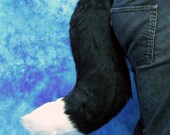 Black/White Faux-Fur Fox Tail - Fursuit - Cosplay - Costume