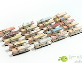 20 Mini Clothespin Magnets - Assorted Colors & Patterns