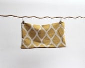 As seen in BETTER HOMES and GARDENS - Aya handprinted in metallic gold on natural organic hemp 12x21