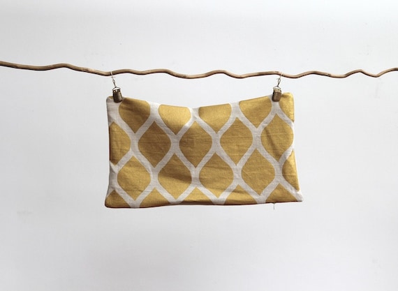 As seen in BETTER HOMES and GARDENS - Aya handprinted in metallic gold on natural organic hemp 12x21