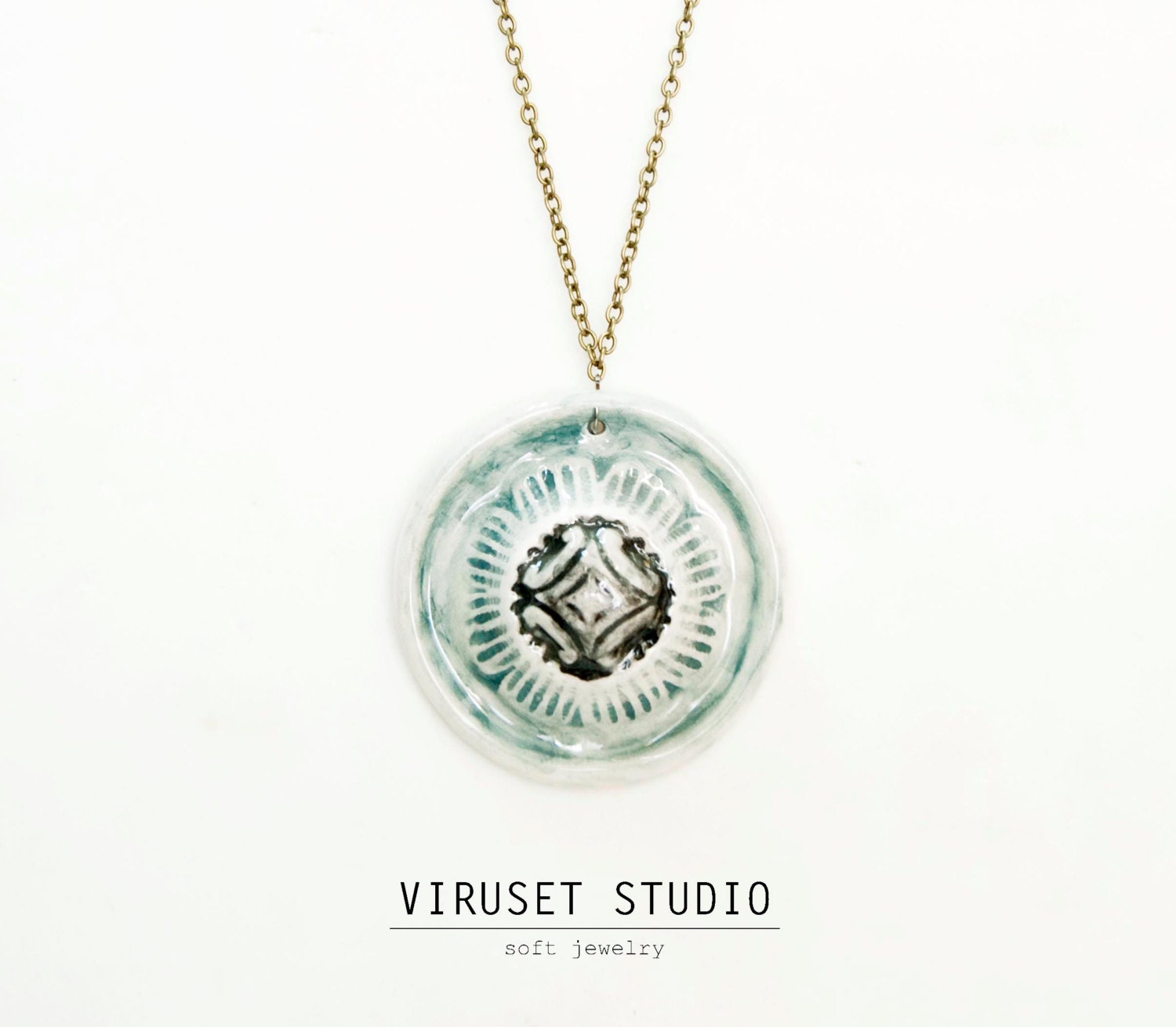 Ceramic necklace gray locket. Medallion necklace. Ceramic jewelry. Africa medallion. Pendant. Ceramic medallion. Viruset.