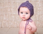 Newborn lacy mohair bonnet with dainty scalloped edging--- sweet and unique for newborn vintage-style photos