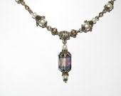 Downton Abbey Inspired Jewelry - Vintage Emerald Cut Necklace- Ivory