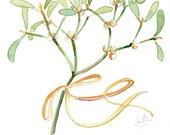 Mistletoe: Christmas/Wedding Watercolor Thank You Cards