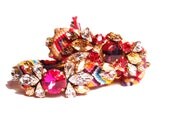 The ORIGINAL Embroidered Statement Rhinestone Friendship Bracelet - Winter Fireworks (ready to ship) - Also available in Nude Gold tones