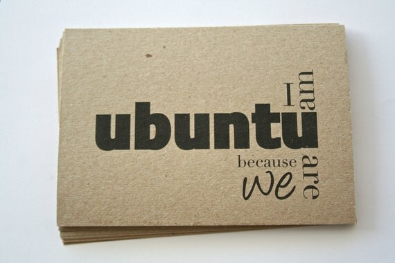Ubuntu kraft postcards (set of 12)