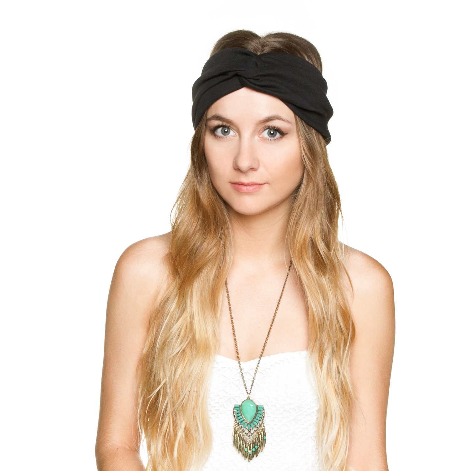 Black Jersey Knit Stretch Turban Headband Turband