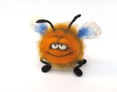 Needle Felted Toy Funny Bee Felt Toys Orange Black Blue Insect Gift under 50 Father's Day Felted Animal Felt insect