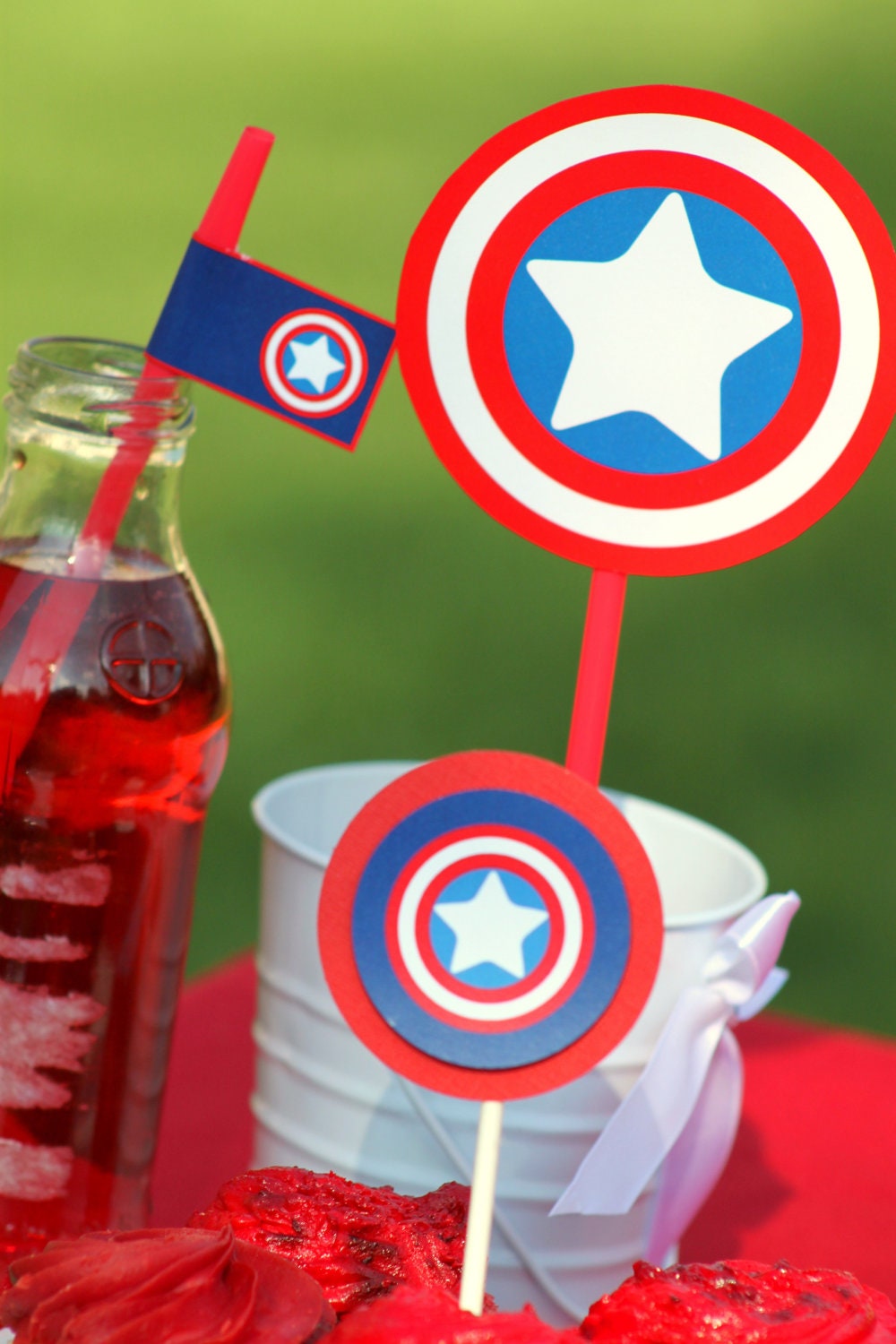 CAPTAIN AMERICA Collection - Bottle Labels - Avengers- Super Hero Party- Superheroes- Instant Download