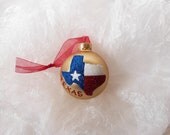 State of Texas Glitter Ornament - Texas State Flag - State Pride Ornament - Texan Ornament