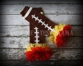 Customizable Football Leg Warmers Red Orange White Black Blue Hot Pink Tutu Tights Leggings Ruffled Chiffon Birthday Party Football