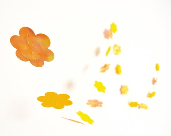 Yellow garland with paper flowers