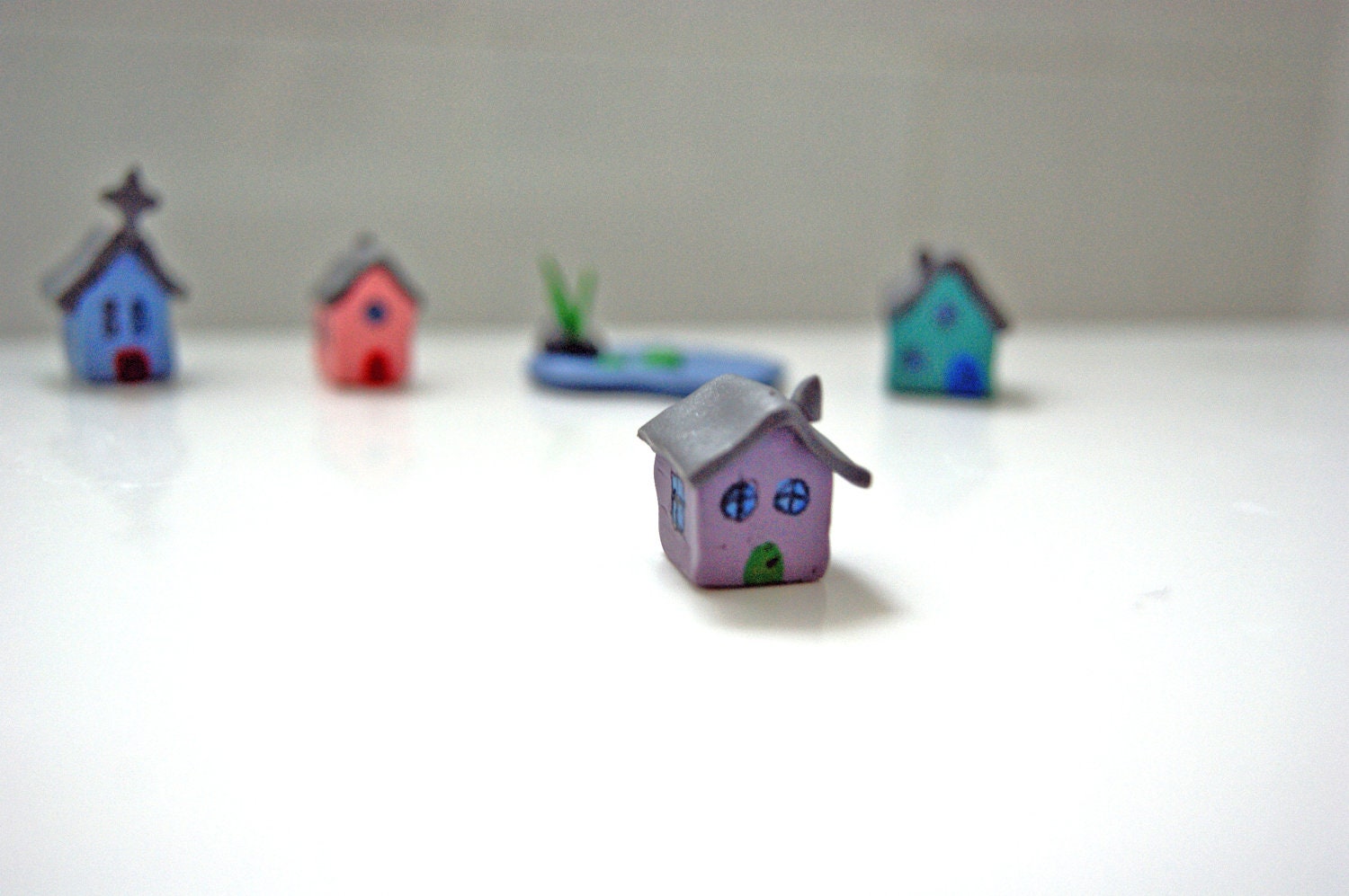 Tiny House (No.3), Miniature Cottage Hand painted and Handmade