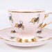 Vintage Pink Chintz Teacup Tuscan Tea Cup Saucer Gold Leaf Footed Chintz SimplyTClub England Fine Bone China