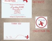 Red and Blue Airplane Party Package-Print your own