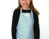 Kid Aprons Polka Dots Blue Brown Gender Neutral Apron Birthday Gift