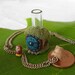 Hobbit Hole Necklace with tiny Bilbo inside (Round bottle)