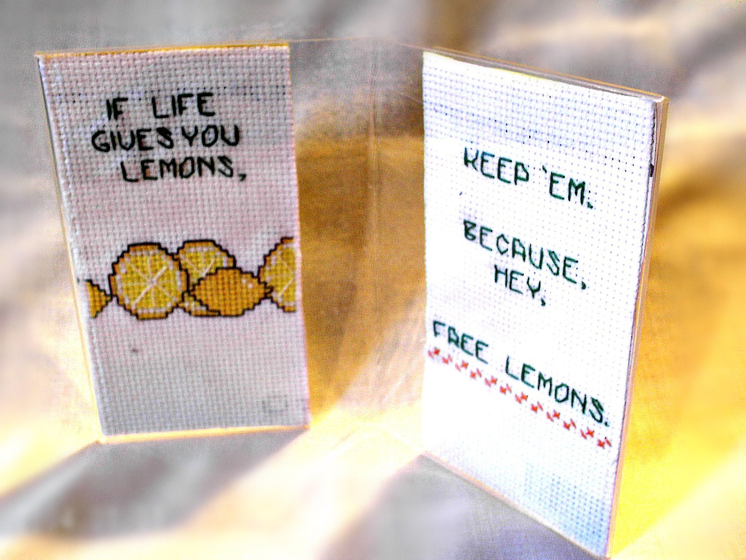 If Life Gives You Lemons Funny Framed Cross Stitch Sampler