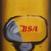 Vintage BSA Motorcycle Cafe Racer Oil Painting Print