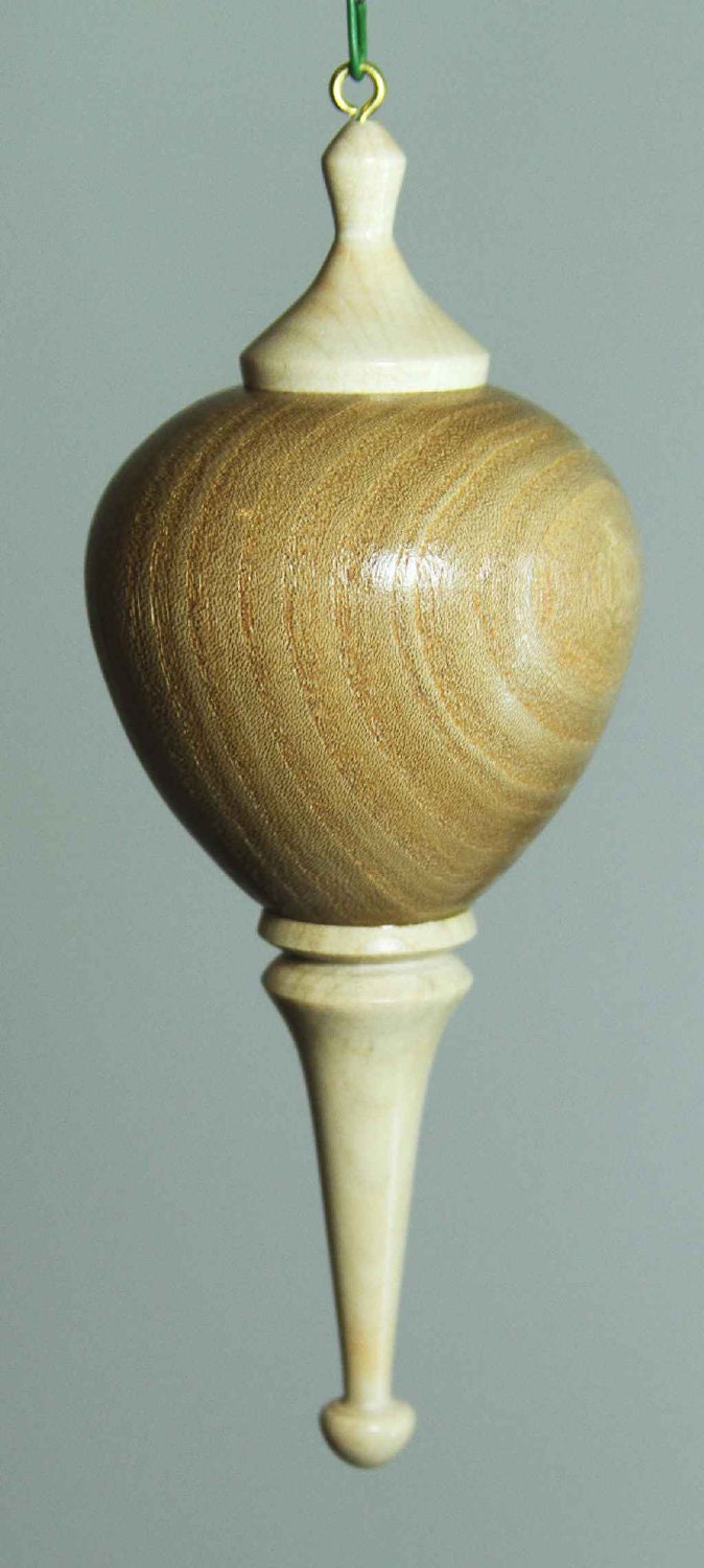 Christmas Ornament, Elm with Maple pendent