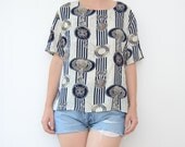 Vintage nautical women top / nautical / blouse / tshirt / sailor