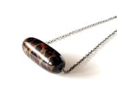 Leopard Barrel Necklace-  Boho, Rustic,  Autumn Jewelry, Fall Jewelry