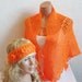 Crochet Lace Shawl Capelet Orange. Wrap Shrug. Orange Shawl. FREE Gift HEADBAND Womens Accessory. Spider web shawl, Capelet, Poncho