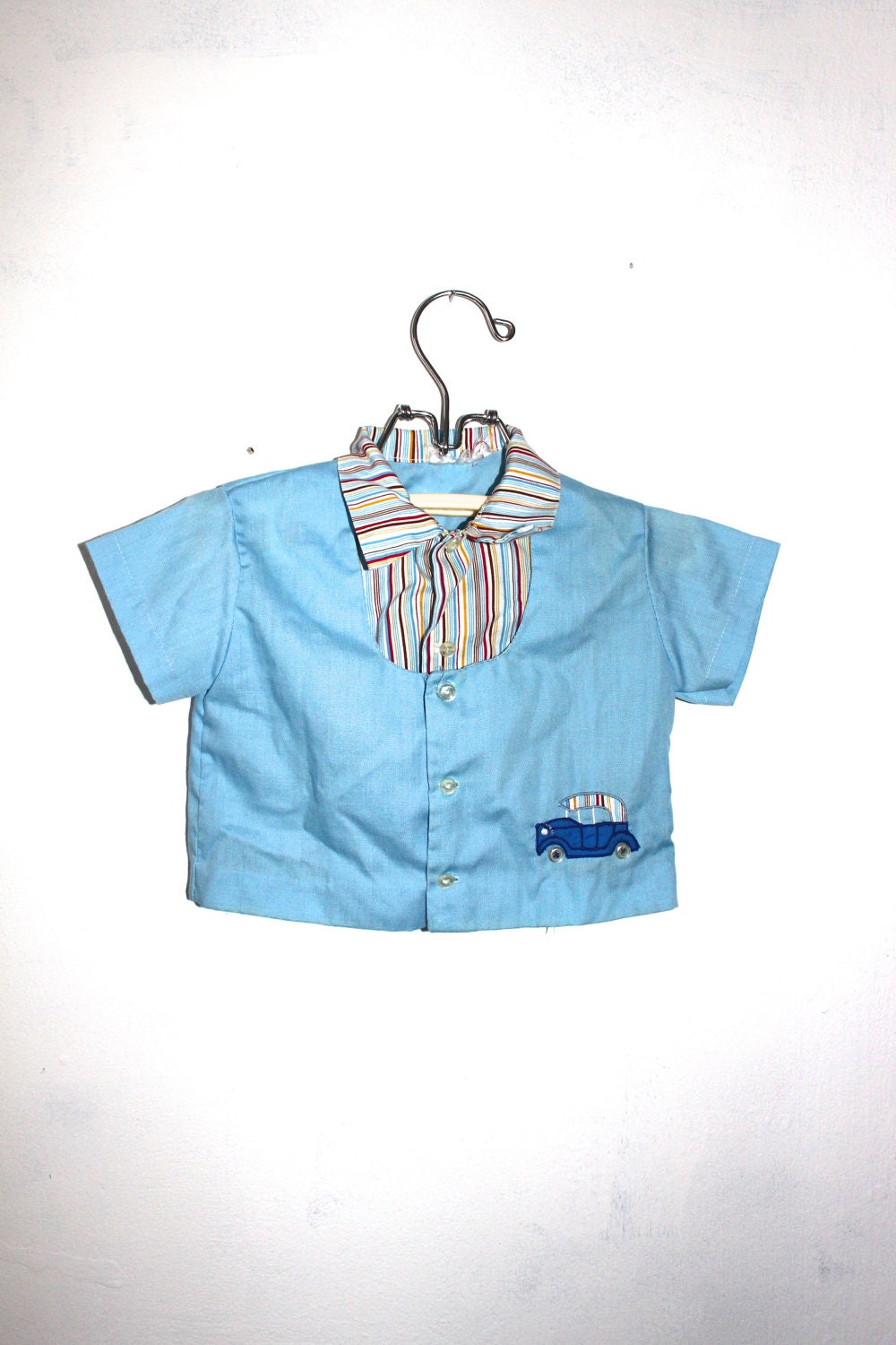Vintage Baby Boy CAR Outfit with Diaper Cover