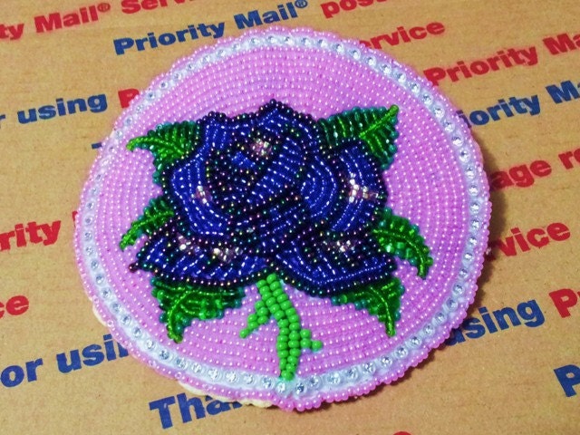Purple Rose Beaded Barette