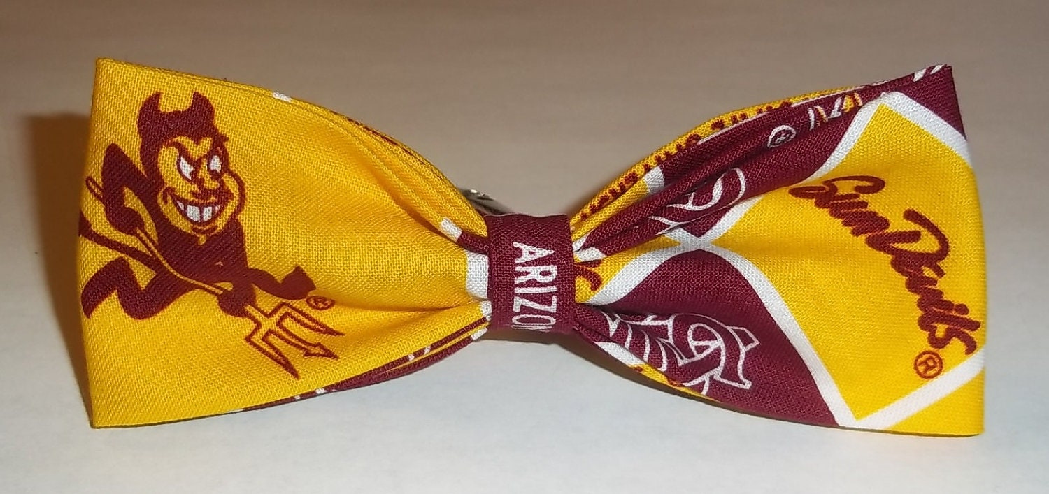 BowTie Made From Arizona State Fabric - Great Looking Bow Tie for a Great Team - Go Sun Devils (SHIPPING ONLY 2.07)