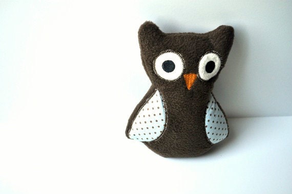 Handmade Stuffed Owls - Plush Owl - Owl Plushies - Baby Soft Toy - Polka Dots