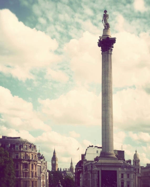 London photograph, fine art travel photography, England, Trafalgar Square, vintage, retro, romantic, soft colors, 8x10 Europe print