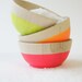 Wooden Mini Bowl Set of 3: Neon Colors, Neon Pink, Neon Yellow, Neon Orange, Stocking Stuffers
