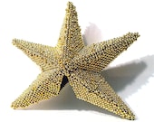 CUSTOM Gold Beaded Star Tree Topper Made From Mardi Gras Beads - 15x15 Large Christmas, Upcycled, Recyled, New Orleans