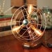 COMPACT - Vintage Fan Lamp, Edison Lamp, Steampunk Lamp, Repurposed Fan Lamp, Electric Fan, Industrial Fan Lamp, Edison Bulb, Antique